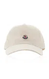 Moncler Structured Cotton Baseball Cap With Adjustable Fit In White