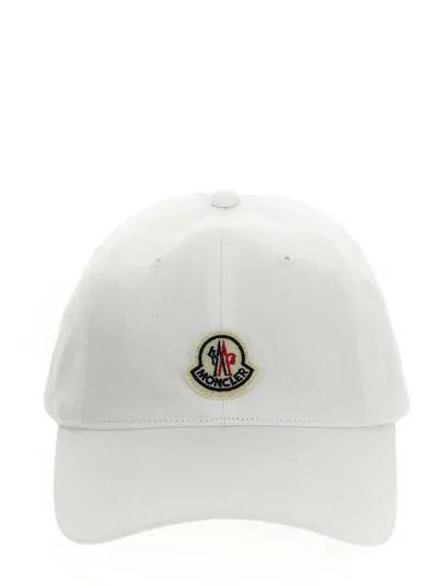 Moncler Cotton Baseball Hat In Nero