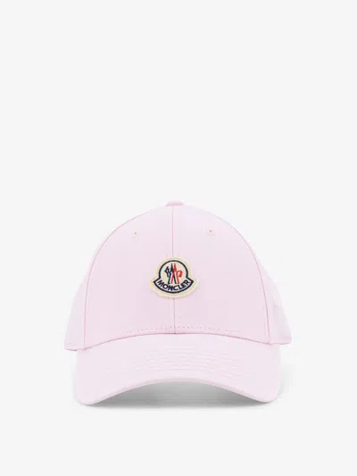 Moncler Cotton Baseball Hat In Pink
