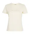 Moncler Logo Embroidered Cotton T-shirt In White