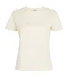 Moncler Logo Embroidered Cotton T-shirt In White