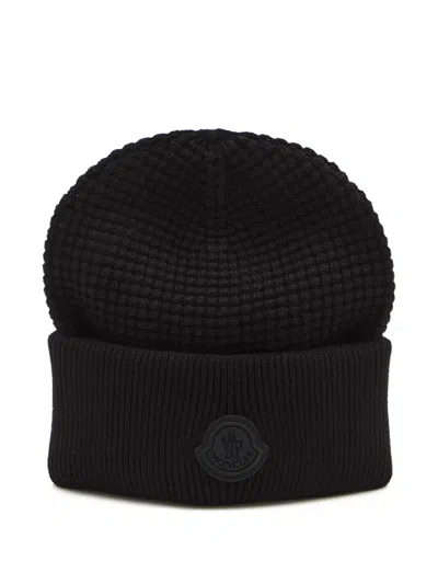 Moncler Cotton Beanie In Black