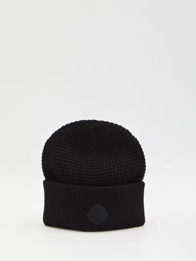 Moncler Cotton Beanie In Black