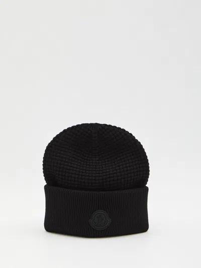Moncler Cotton Beanie In Black