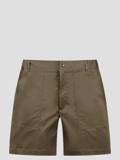 Moncler Cotton Bermuda Shorts In Brown