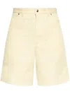 Moncler Cotton Bermuda Shorts In Neutrals