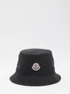 Moncler Cotton Blend Bucket Hat In Black