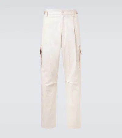 Moncler Men's Pleated Cargo Trousers In White