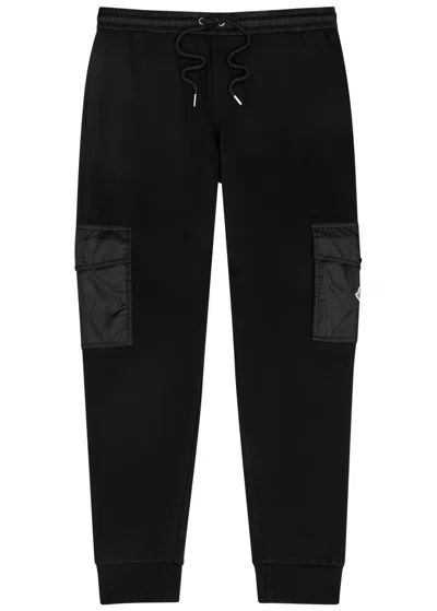 Moncler Cotton-blend Cargo Sweatpants In Black