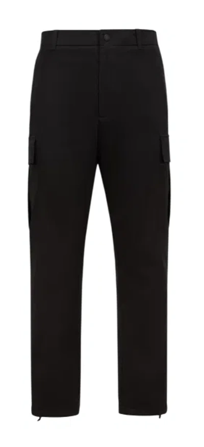 Moncler Cotton Blend Clothing Trousers In Black