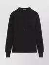 Moncler Cotton Blend Crew Neck Sweatshirt In Black
