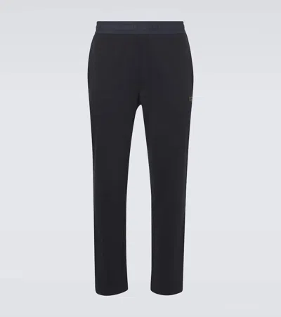 Moncler Cotton-blend Fleece Sweatpants In Black