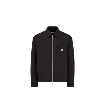 Moncler Blend Gabardine Shirt Jacket In Black