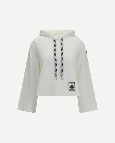 Moncler Cotton Blend Hoodie In White