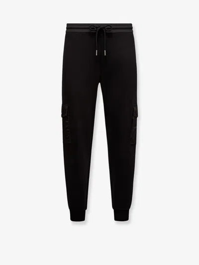 Moncler Cotton Blend Jogger Trousers In Black