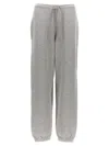 Moncler Cotton Blend Joggers With Lurex Thread In Gray