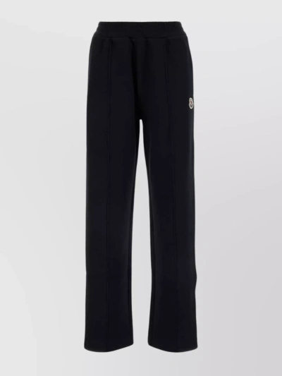 MONCLER COTTON BLEND JOGGERS WITH WIDE LEG SILHOUETTE