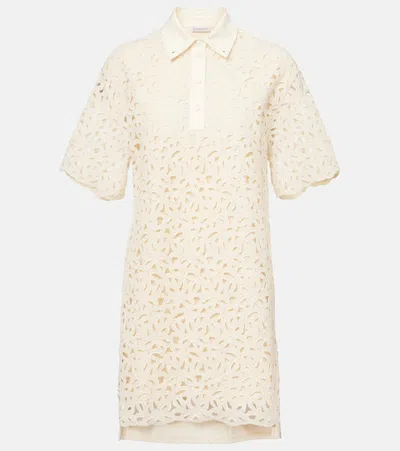 Moncler Cotton-blend Lace Minidress In White