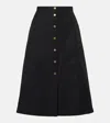 Moncler Cotton-blend Midi Skirt In Black