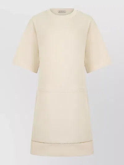 Moncler Casual Mini T-shirt Dress For Women In Neutral