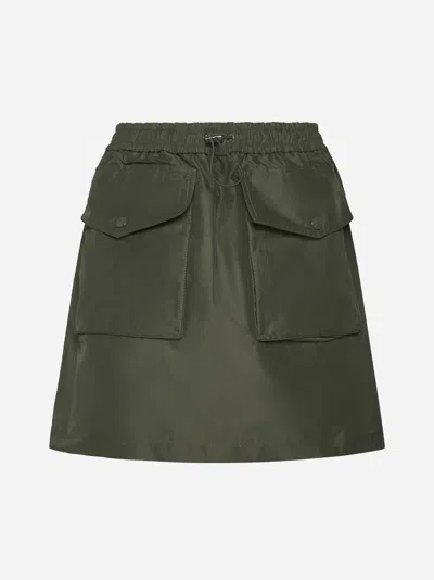 Moncler Cotton-blend Miniskirt In Green