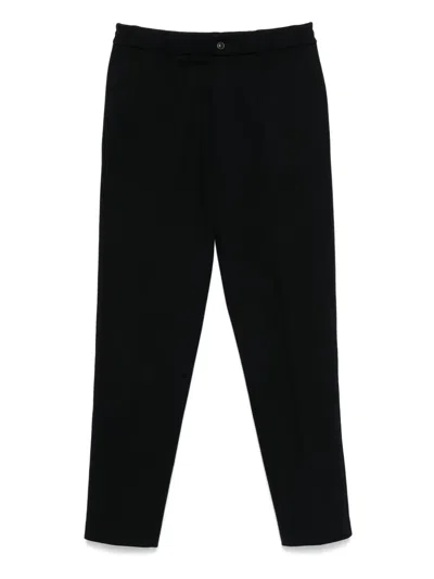 Moncler Cotton-blend Pants In Black