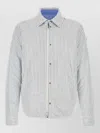 Moncler Cotton Blend Reversible Crescent Down Shirt In Multi