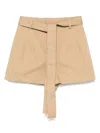 Moncler Cotton Blend Shorts Trousers Beige