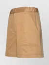 Moncler Cotton Blend Shorts Front Pleats