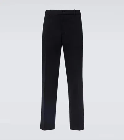 Moncler Cotton-blend Slim Pants In Black