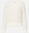 Moncler Cotton Blend Textured Sweater In Black