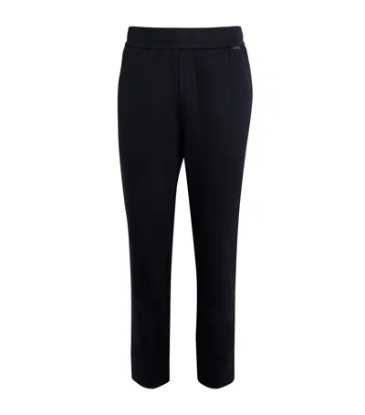 Moncler Midnight Blue Cotton Blend Joggers In Black