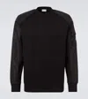 Moncler Mens Black Logo-patch Contrast-sleeve Cotton-blend Sweatshirt In Black