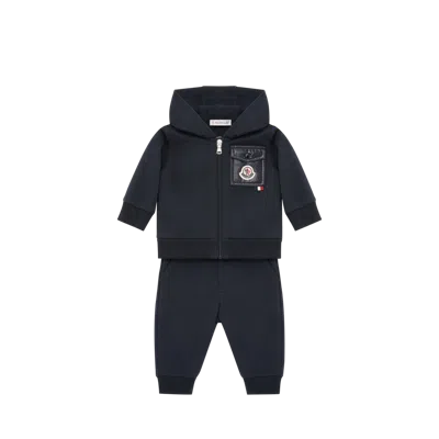 Moncler Kids' Cotton Blend Sweatsuit Set, Boys, Blue, Size: 12/18m