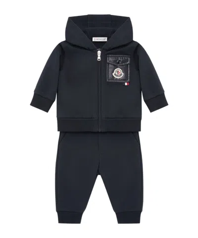 Moncler Cotton Blend Sweatsuit Set In Blue
