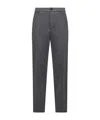 Moncler Cotton Blend Tailored Trousers In Gray