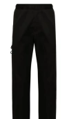 Moncler Cotton Blend Trousers In Black