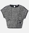 Moncler Cotton-blend Tweed Satin Top In 0