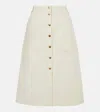 Moncler High-waisted A-line Skirt Patch Pockets In White