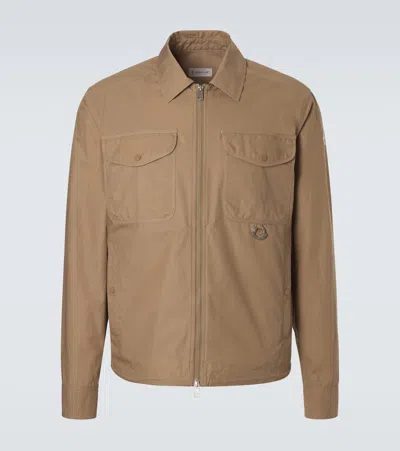 Moncler Cotton Blouson Jacket In Brown