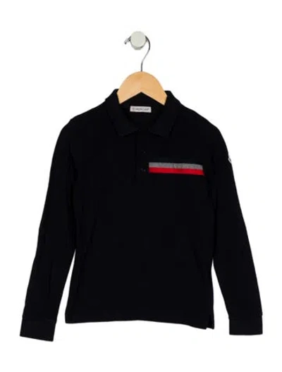 Pre-owned Moncler Babies' Cotton Blue And Multicolor Patterned Long Sleeve Shirt With Collar