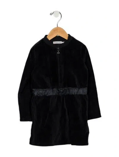 Pre-owned Moncler Babies' Cotton Blue Long Sleeve Dress With Zip Closure