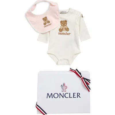 Moncler Kids'  Cotton Bodysuit & Bib Set In Multi