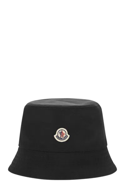 Moncler Cotton Bucket Hat In Black