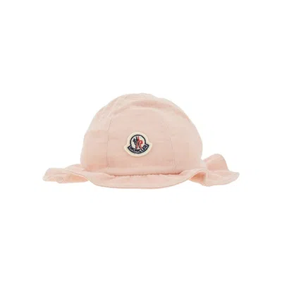 Moncler Cotton Bucket Hat Kids In Pink