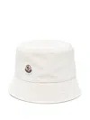 Moncler Women Ivory Polyester Blend Bucket Hat In Neutrals