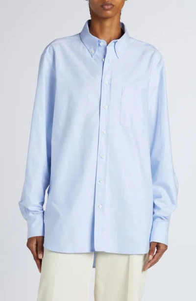 Moncler Cotton Button-down Shirt In Light Blue