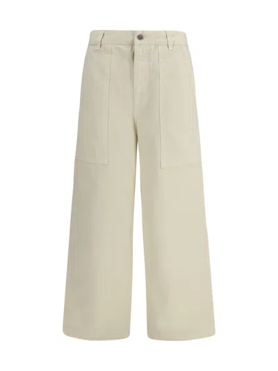 Moncler Cotton Canvas Cargo Pants In Neutral