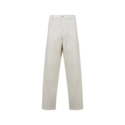 Moncler Trouseralon En Toile De Coton In White