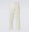 Moncler Off-white Stretch Cotton Trousers In White